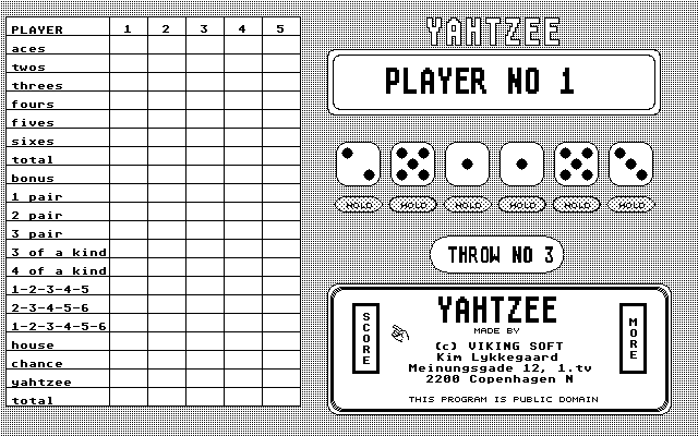Screenshot Yatzy