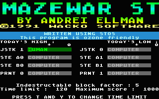 Screenshot Mazewar ST