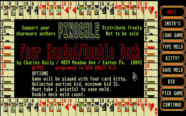 Screenshot Pinochle : Four Handed / Double Deck