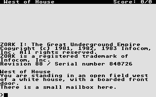 Screenshot Zork I : The Great Underground Empire