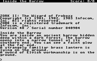 Screenshot Zork II : The Wizard of Frobozz