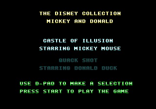 Screenshot The Disney Collection : QuackShot + Castle of Illu