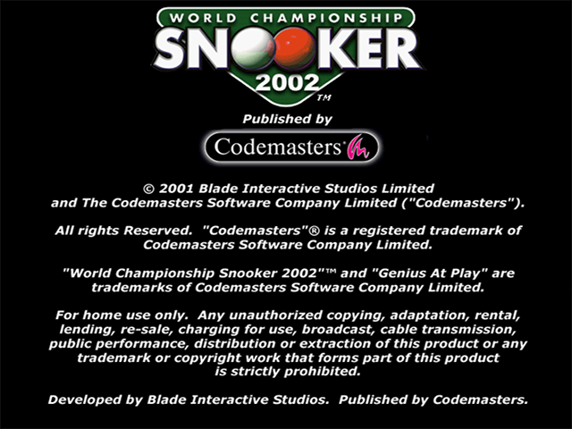Screenshot World Championship Snooker 2002