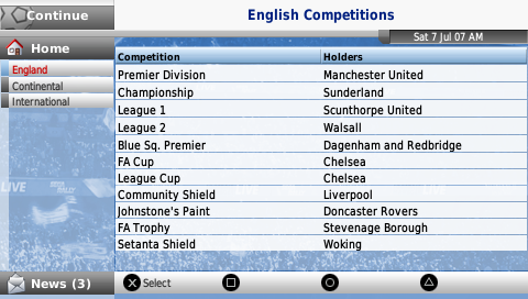 Screenshot Football Manager Handheld 2008