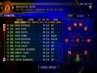Screenshot The F.A. Premier League Football Manager 2000