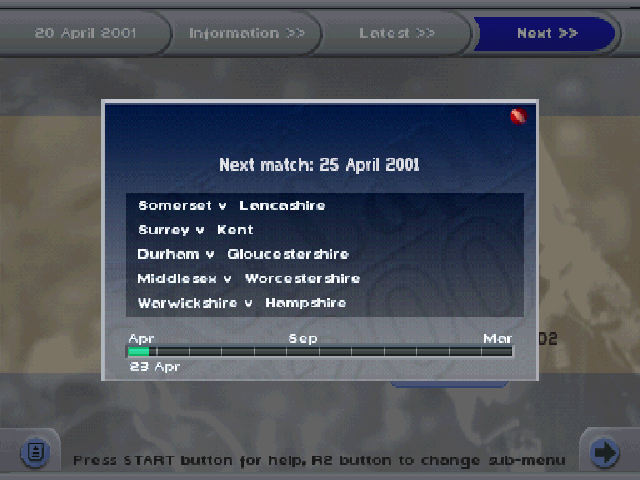 Screenshot International Cricket Captain 2001 : Ashes Edition