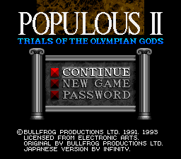 Screenshot Populous II : Trials of the Olympian Gods